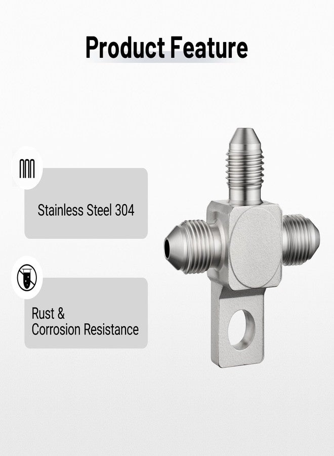 EVIL ENERGY 3AN Male Brake Tee Block Fitting with Mount Tab Stainless Steel - Image 4